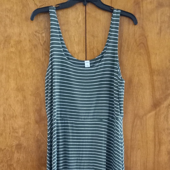 Old Navy sleeveless pinstriped green dress - Picture 1 of 4